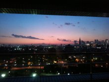 学科長日記-2号館9階から眺めた日没風景121107