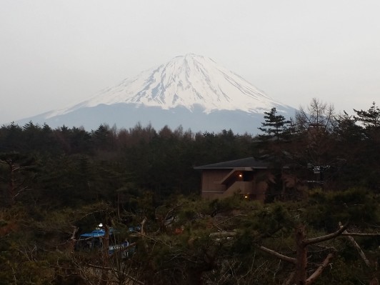 食堂からは見事な富士山が見えました