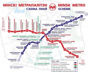 ミンスク地下鉄の路線図