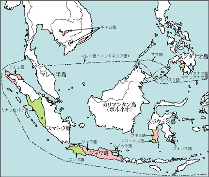 map of languages using Jawi