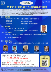 オンラインシンポジウム「中東の紛争終結と平和構築の課題」