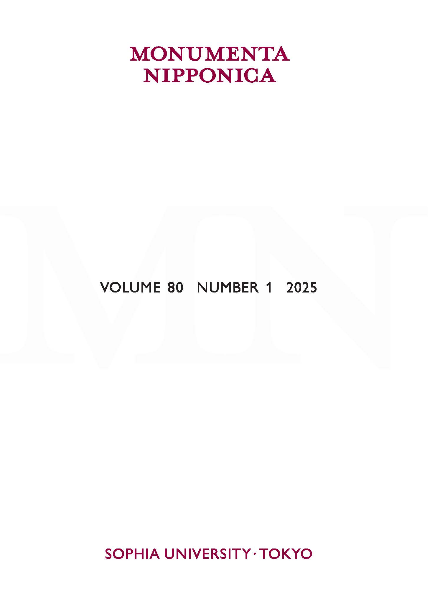 Monumenta Nipponica Volume 80, Number 1, 2025